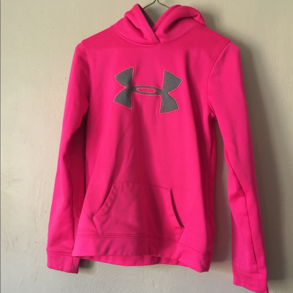 2 Under Armour Hoodies (Bright Pink and Black)